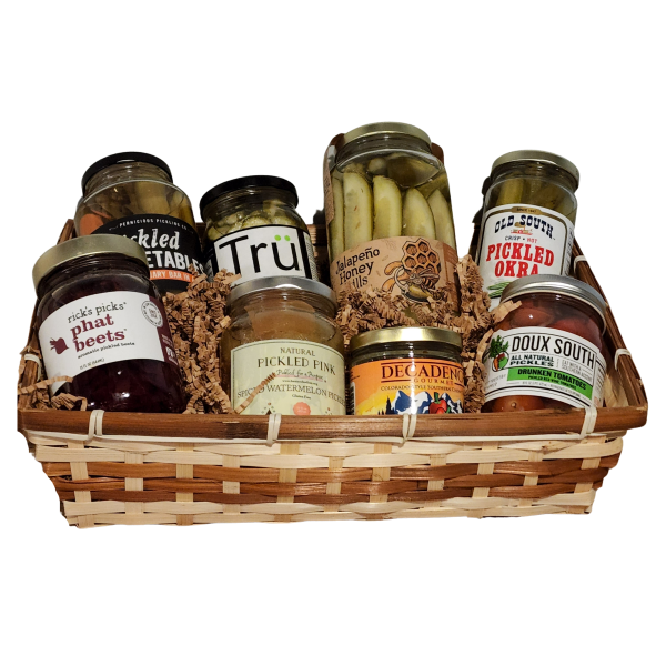 All American Artisan Pickle Basket with some LOCAL Pickles